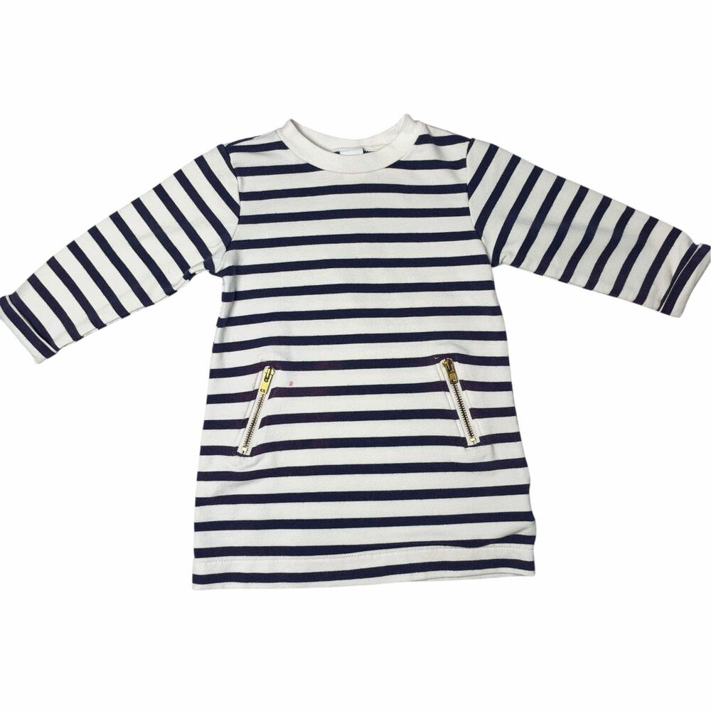 Old Navy Dress Girls Striped Blue White 12-18 Months